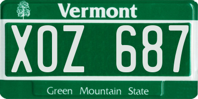 VT license plate XOZ687