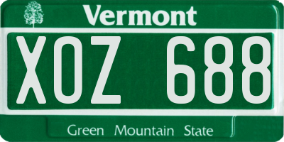 VT license plate XOZ688