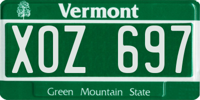 VT license plate XOZ697