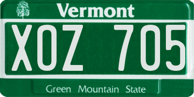VT license plate XOZ705