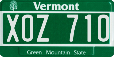 VT license plate XOZ710