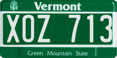 VT license plate XOZ713