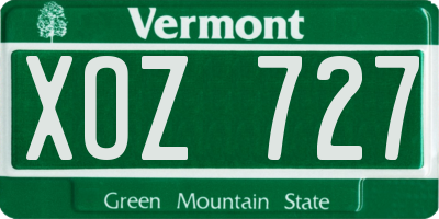 VT license plate XOZ727
