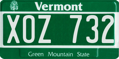 VT license plate XOZ732
