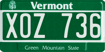 VT license plate XOZ736