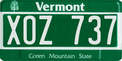 VT license plate XOZ737