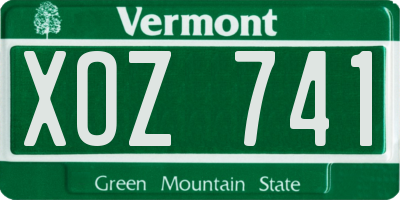 VT license plate XOZ741