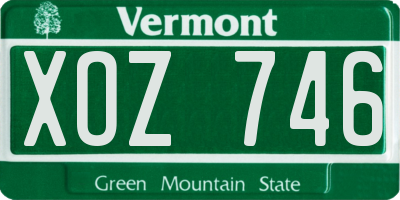 VT license plate XOZ746