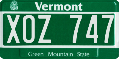 VT license plate XOZ747