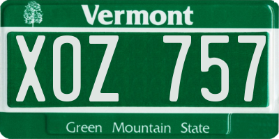 VT license plate XOZ757