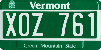 VT license plate XOZ761