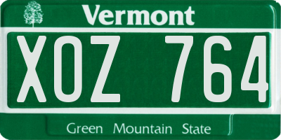 VT license plate XOZ764