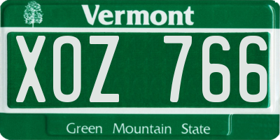 VT license plate XOZ766