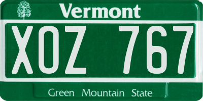 VT license plate XOZ767
