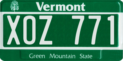 VT license plate XOZ771