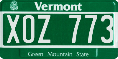 VT license plate XOZ773