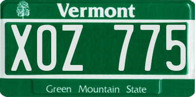 VT license plate XOZ775