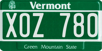 VT license plate XOZ780