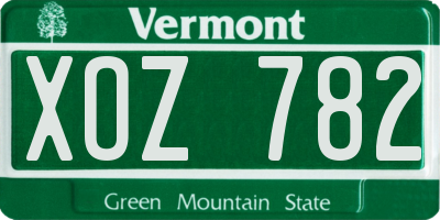 VT license plate XOZ782