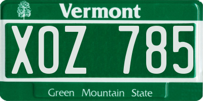 VT license plate XOZ785