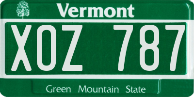 VT license plate XOZ787