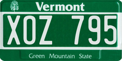 VT license plate XOZ795