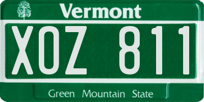 VT license plate XOZ811