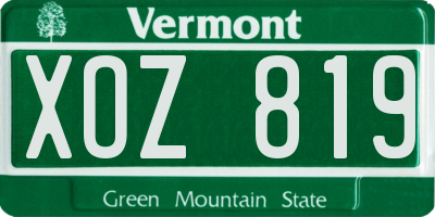 VT license plate XOZ819