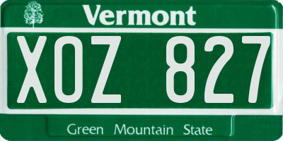 VT license plate XOZ827