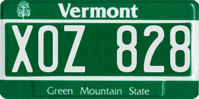 VT license plate XOZ828