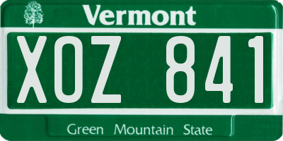 VT license plate XOZ841