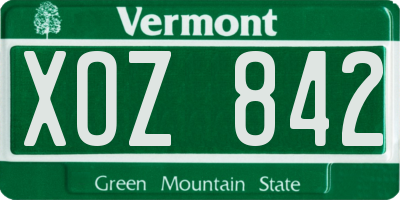VT license plate XOZ842