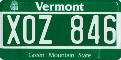 VT license plate XOZ846
