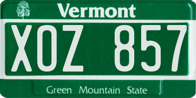 VT license plate XOZ857
