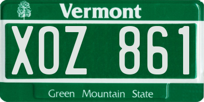 VT license plate XOZ861