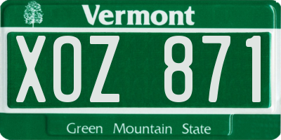 VT license plate XOZ871