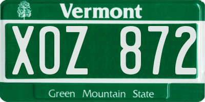 VT license plate XOZ872