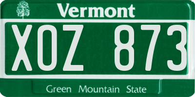 VT license plate XOZ873
