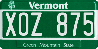 VT license plate XOZ875