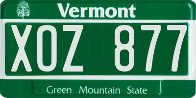 VT license plate XOZ877