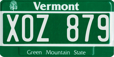 VT license plate XOZ879