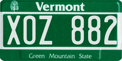VT license plate XOZ882