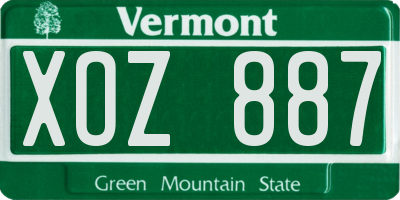 VT license plate XOZ887