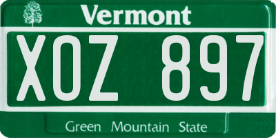 VT license plate XOZ897