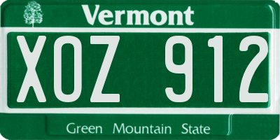 VT license plate XOZ912