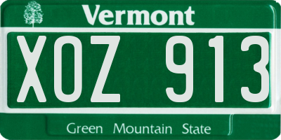 VT license plate XOZ913
