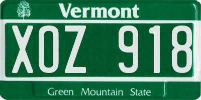 VT license plate XOZ918