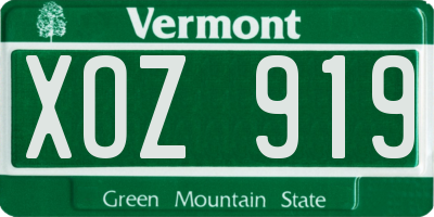 VT license plate XOZ919