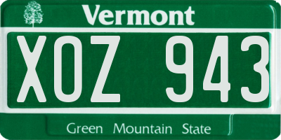 VT license plate XOZ943