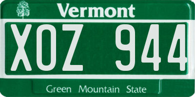 VT license plate XOZ944